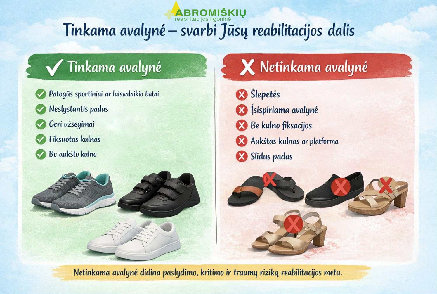 Tinkama avalynė - svarbi Jūsų reabilitacijos dalis!